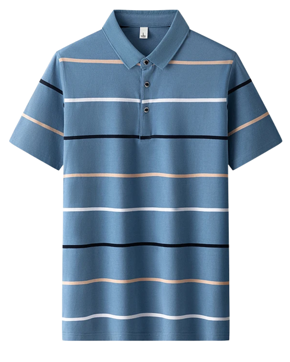 Camisa pólo com riscas elegantes