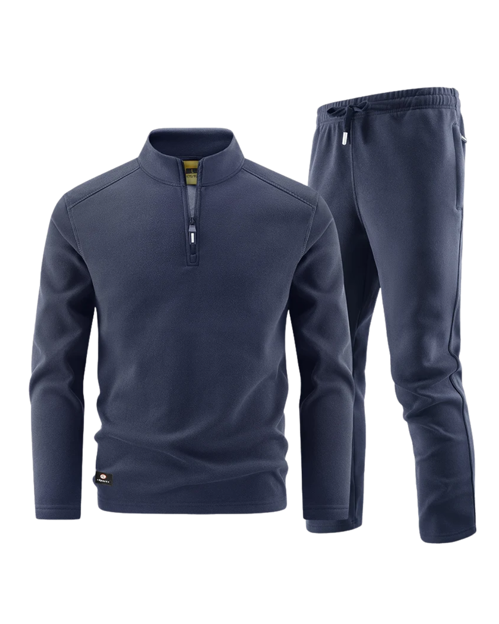 Conjunto elegante de camisola com fecho para homem