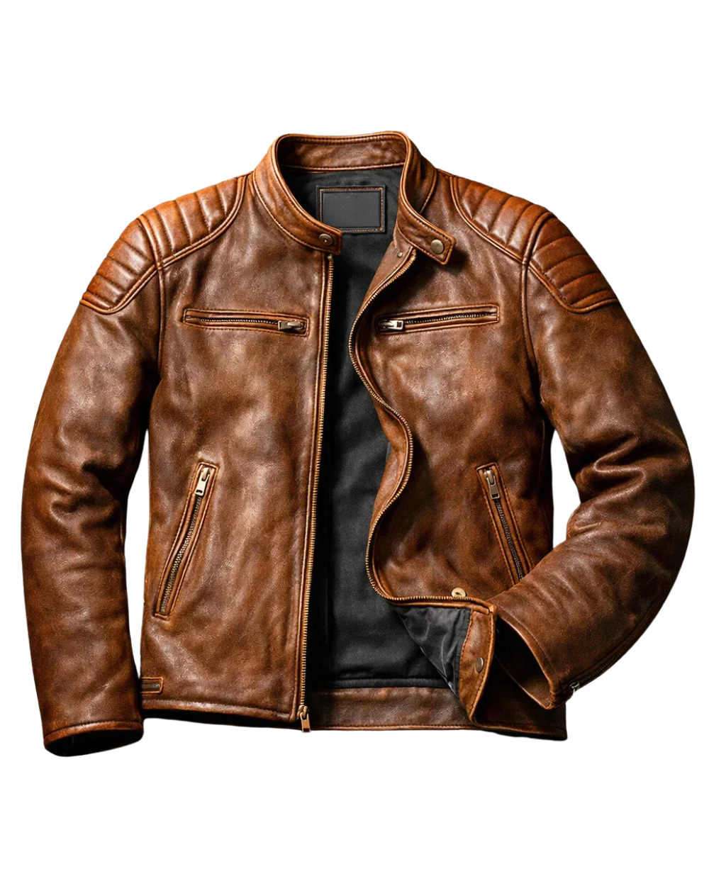 Casaco de couro casual