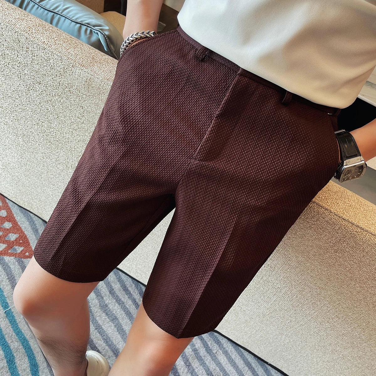 Elegante Waffel-Shorts