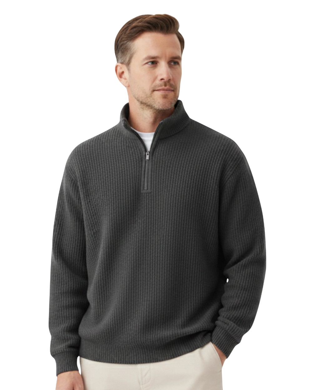 Eleganter Strickpullover mit Reißverschluss